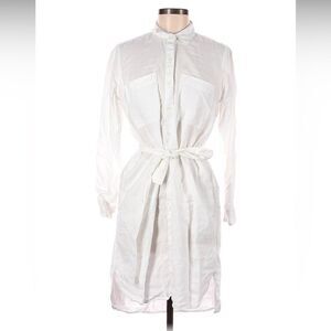 GAP 100% Linen White Midri Shirt Dress M